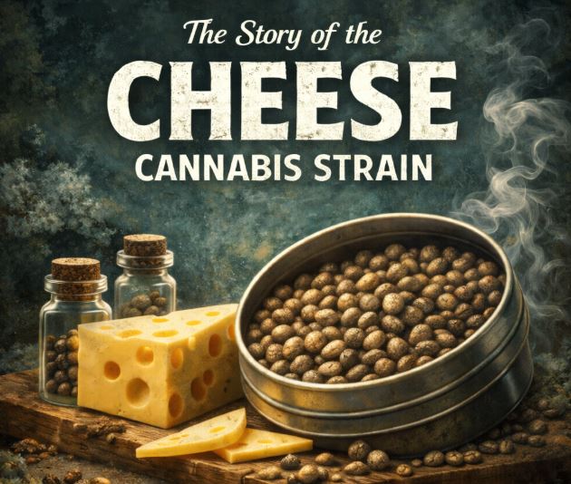 Cheese cannabis seeds displayed as classic British genetics